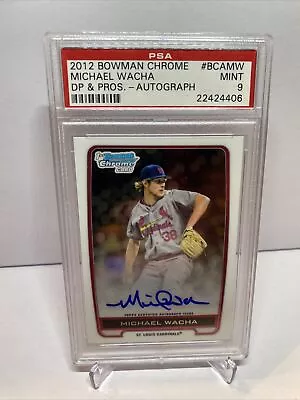 2012 (1ST) Bowman Chrome Draft MICHAEL WACHA Auto RC Rookie (ROYALS} PSA 9 • $30