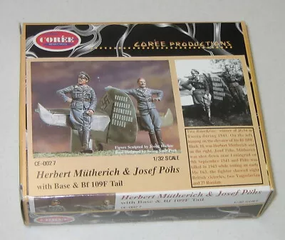 Coree 1/32 CE-0027 WWII German Mutherich & Pohs Pilots With Base & Bf 109F Tail • $15.85