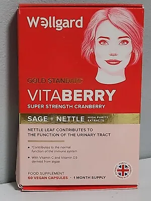 WELLGARD Vitaberry Super Strength Cranberry Gold Standard  60 Vegan Capsules New • £12.97