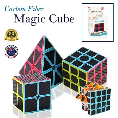 Carbon Fiber Magic Speed Cube Puzzle Smooth Kids Games Toy 4x4 Pyramid Assorted • $11.66