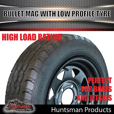 14x6 175/65R14C Ford Pattern Traile Sunraysia Black Wheel Rim & Low Profile Tyre • $124