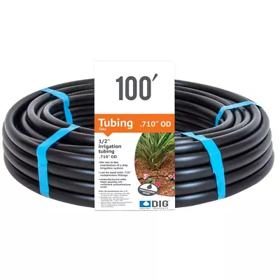 Drip Irrigation Tubing 1/2 Inch X 100 Ft. For Above Or Below Ground Installation • $17.48