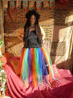 Adult Fairy Dress Fancy Dress Dressing Up Rainbow Costume Festival One Size • £10