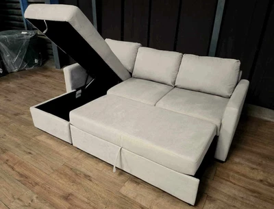 £390 • Buy Fabric Left Hand Corner Sofa Bed - Natural. RRP: £780
