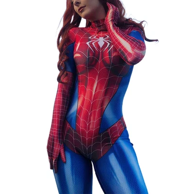 £15.23 • Buy Women Girls Spiderman Bodysuit Jumpsuit Halloween Superhero Cosplay Costume