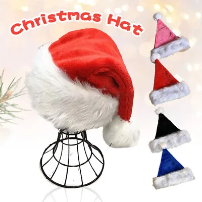 £5.51 • Buy 1x Christmas Adult Hat Plush Xmas Costume Pompom Xmas Santa Claus Cap Costume