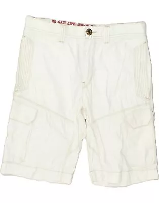 MURPHY & NYE Mens Cargo Shorts W33 Medium White Cotton AV13 • $19.85