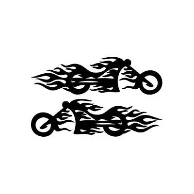 Motorcycle Flame Mirror - Vinyl Decal Sticker For Wall Car IPhone IPad • £6.61