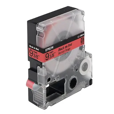 Epson RED Label Tape 9mm X 9m For Label Printer Black On Red LC-3RBP9 Labelworks • £4.99