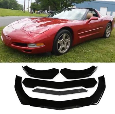 Front Bumper Lip Spoiler Splitter Body Kit Gloss Black For Chevrolet Corvette C5 • $95.19