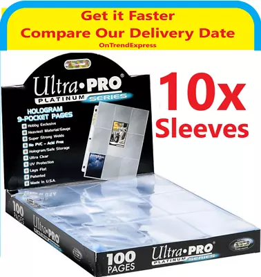 $4.95 • Buy 10 X ULTRA PRO PLATINUM TRADING CARD 9 POCKET SLEEVES PAGES MTG YUGIOH POKEMON