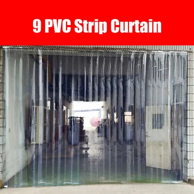 9Pcs For Warehouse Mall Store Clear PVC Strip Window Door Curtains Plastic • $51.30