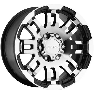 $162.99 • Buy Vision 375 Warrior 17x8.5 6x5.5  +25mm Black/Machined Wheel Rim 17  Inch