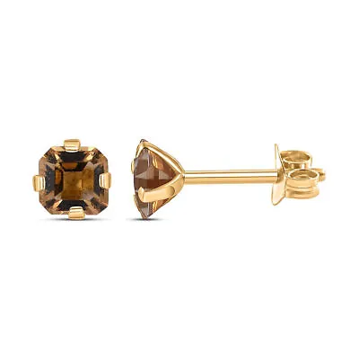 TJC 1.4ct Citrine Stud Earrings For Women In 9ct Yellow Gold With Push Back • £61.99