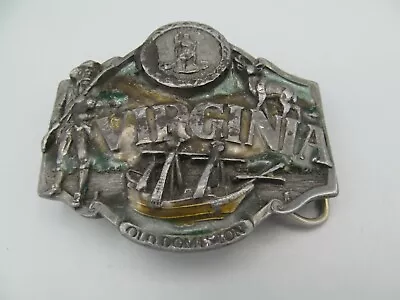 Vintage 1987 Siskiyou Belt Buckle – Virginia Old Dominion State Ship Deer • $8.03