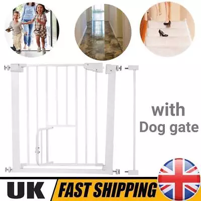 PRESSURE FIT SAFETY CHILD BABY & PET GATE STAIR HALLWAY METAL 73*76cm UK • £22.99