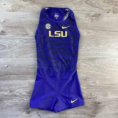 Nike LSU TIGERS Athlete Issue Track Singlet Women’s Speedsuit Small 825193-XXX • $84.29