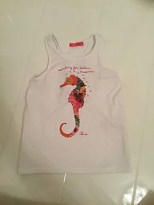 Cakewalk White Vest Top With Seahorse Design – 4 Yrs 104cm • £3.51