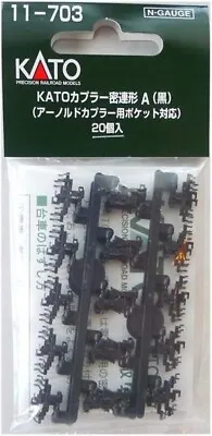 KATO 11-703 N Gauge Type A Black Couplers Brake Hoses 20 Pieces Model JAPAN • $7.50