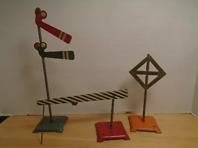 3 Vintage O Scale Tin Signals Crossing Gate Semaphore Rr Crossing Sign • $29.99