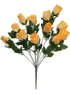 Printing Rose Bud Bush 12 Stems 25in Yellow • $9.99