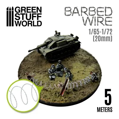 Simulated BARBED WIRE - 1/65-1/72 (20mm) - Razor Wire - Basing Model Railway 40K • $9.18