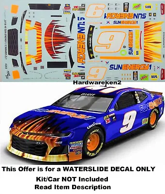 Nascar Decal # 9 Sun Energy 2018 Chevrolet Camaro Chase Elliott Watkins Glen • $16