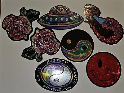 VTG 90's Stickers -Vending Machine Decal Ying Yang Rose Shroom UFO Smiley • $6