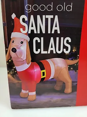 Inflatable Christmas Santa Claus Dachshund Dog 6' Nylon 3 LED Lighted New! • $39.99