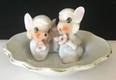 Vintage Anthropomorphic Monkey Pixies Set Of 2 Plus Small Dish Figurines- Japan • $22