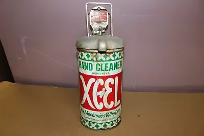 Vintage 1950's XCEL Hand Cleaner Soap Metal Dispenser W/Can Gas Station Oil Sign • $125
