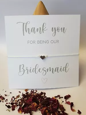 £1.75 • Buy Bridesmaid, Maid Of Honour, Flower Girl, Wedding Gift, Thank You Wish Bracelet 