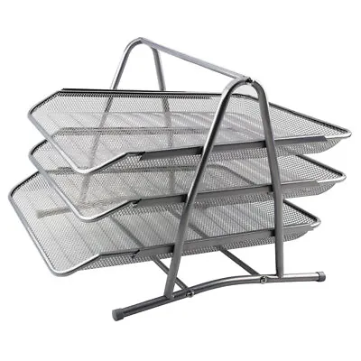 Metal Filing Letter Trays Stacking Office Desk Tidy Paper Document Organiser A4 • £10.49