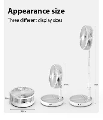 £24.99 • Buy Pedestal Stand Fan Remote Control Option Rechargeable Telescopic Folding