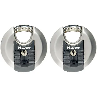 Master Lock M40EURT Excell™ Stainless Steel Discus 70mm Padlock Keyed Alike X 2 • £31.16