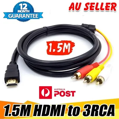 HDMI Male To 3 RCA Female Av Cable Video Audio Component Converter Adapter 1080 • $8.99