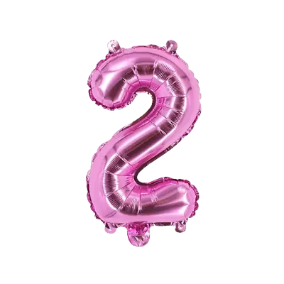Number Two Balloon Pink Number 2 Balloon 32  Foil Mylar Pink Number Balloon • $6.95