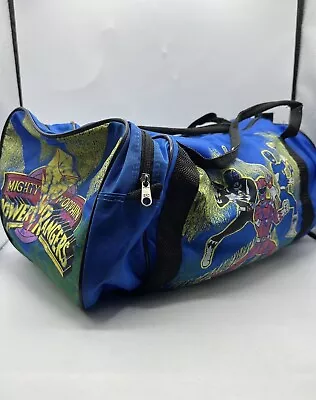 Vintage 1993 MMPR Mighty Morphing Power Rangers Saban Duffle Bag Blue RARE VTG • $25.55