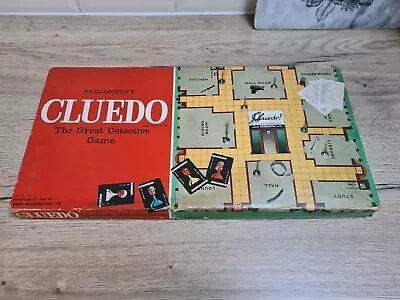 Cluedo The Great Detective Board Game - Vintage Game Waddingtons 1965 - Complete • £10.50