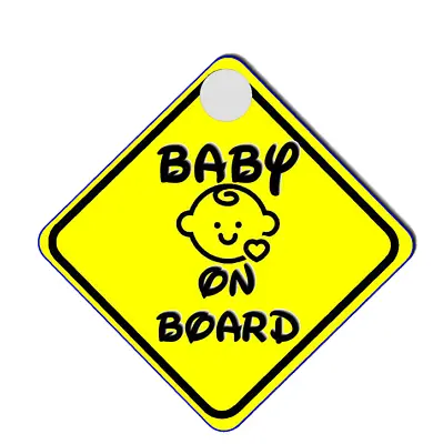 2 Personalised Suction Cup Baby On Board Car/campervan/truck/caravan Window Sign • £4.95