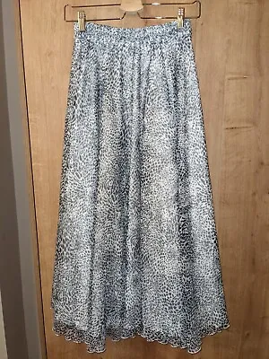 Vintage 50s Style Circle Skirt Grey Animal Print Sz 10 Rock N Roll Grease • £12