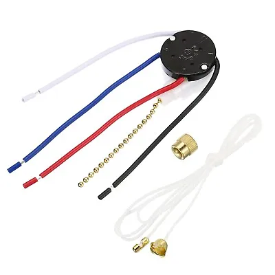 Ceiling Fan Switch 3 Speed 4 Wire ZE-208S Pull Chain Switch Golden Chain 1 Set • $8.57