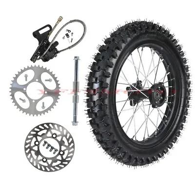 90/100-16 Rear Wheel Rim Tire W/ Sprocket Brake Bolts Disc Rotor For 200cc 250cc • $204.12