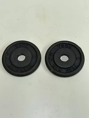 Vintage York Barbell Company Pair Of 2.5 Pound Standard Weight Plates • $17.99