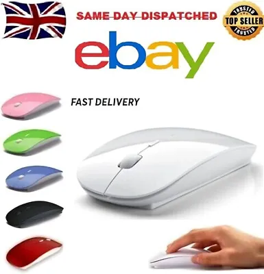 2.4GHz Wireless Cordless Mouse Mice Optical Scroll For PC Laptop Computer + USB • £3.37
