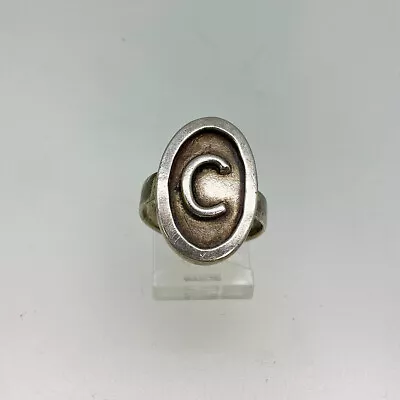 Sterling Silver ‘C’ Monogram Ring Size 5 ½ • $99