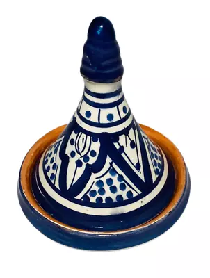 $18 • Buy GGE  ATRIA BLUE  TAGINE  Multi-Purpose Condiment Olive Spice SMALL Tajine 3 1/2 