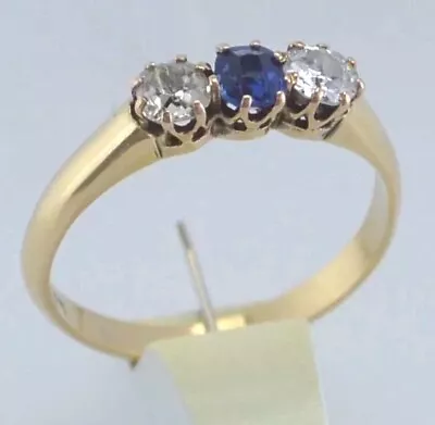  Vintage Women's Sapphire & Brilliants / 585 14Carat Gold (57 (18.1mm) Ring* • $1460.77