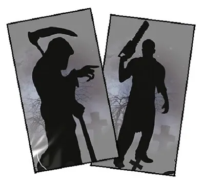2 Halloween Window Silhouettes Scary Decoration Reuse Spooky Horror Party Decor  • £3.49