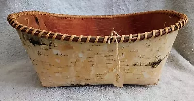 Vintage Native American Handmade Birch Bark Folded Gathering Basket Marilyn Paul • $80